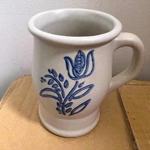 Vintage Pfaltzgraff Yorktowne Blue Tulip Stoneware Mug